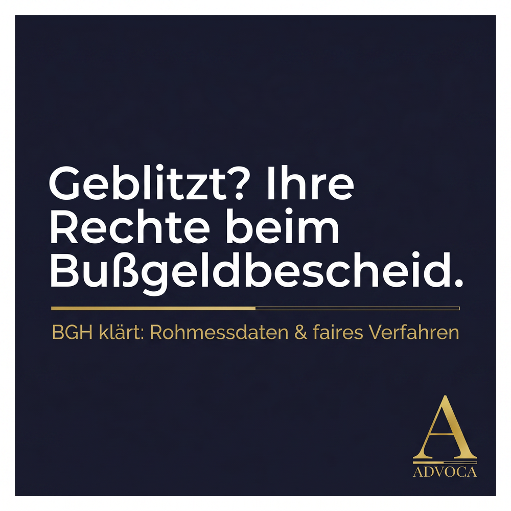 BGH klärt Rohmessdaten bei Blitzern – Bußgeldbescheid anfechten – ADVOCA Rechtsanwälte